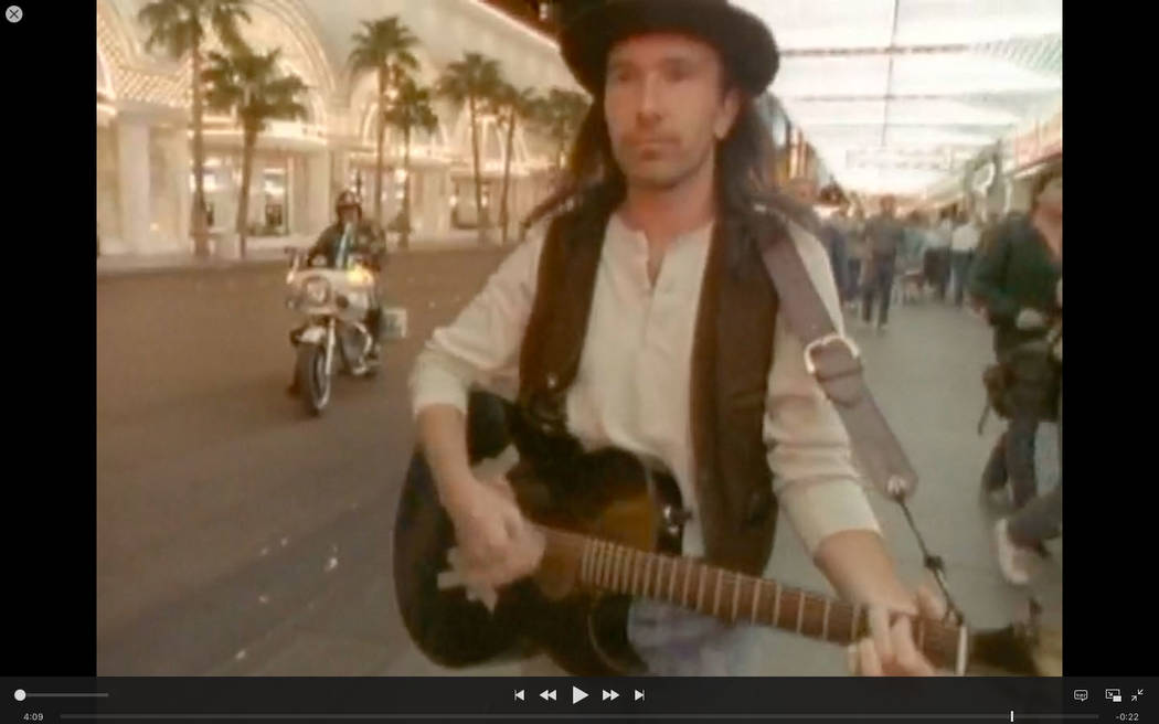A scene from U2's iconic "I Still Haven't Found What I'm Looking For" video filmed on Fremont ...