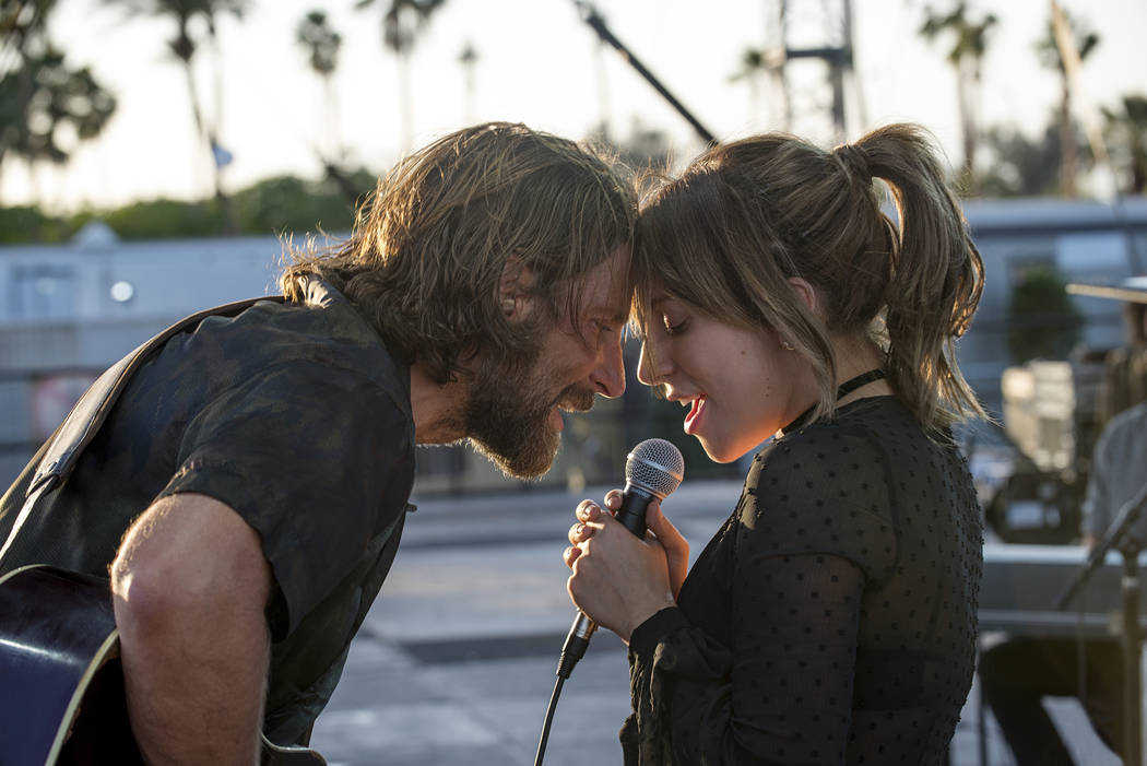 Bradley Cooper as Jack and Lady Gaga as Ally in the drama "A Star is Born" from Warner Bros. (Neal Preston)