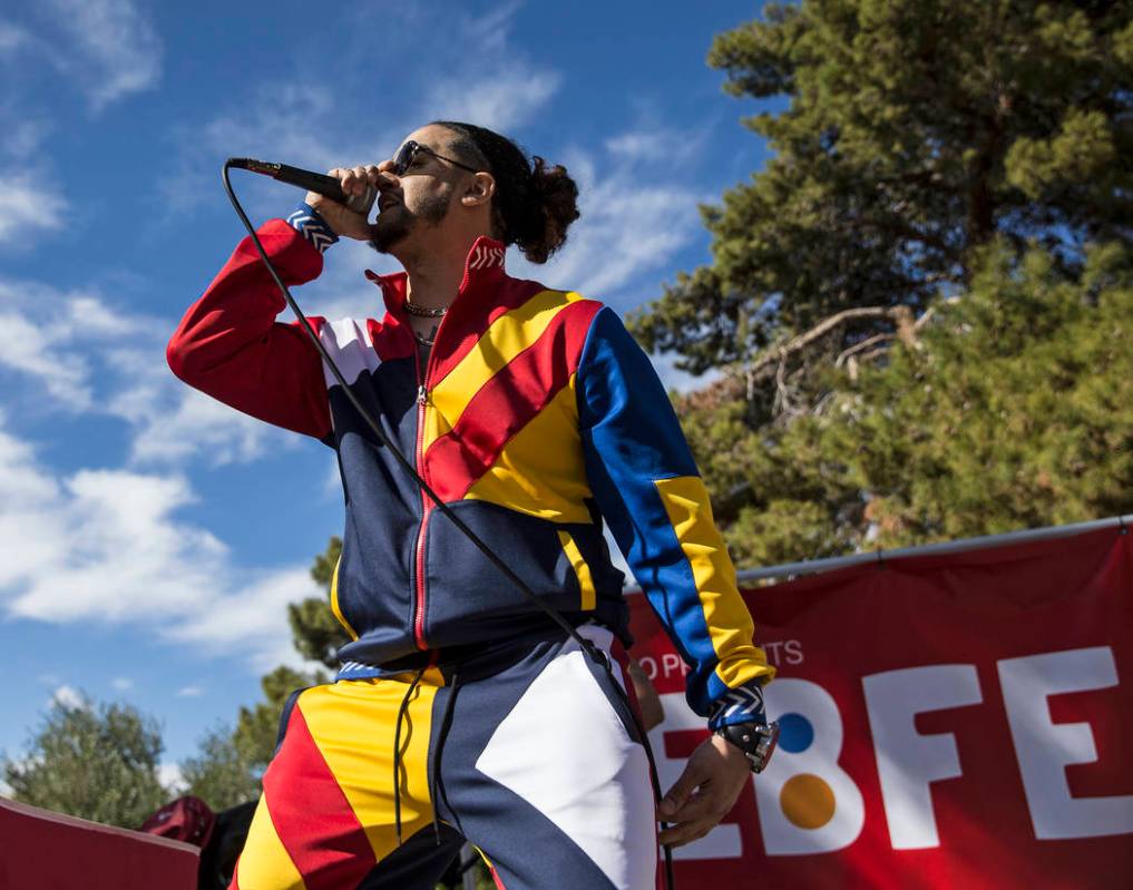 Goliath Cruz performs at the RebFest Music Festival on Tuesday, March 12, 2019, at UNLV, in Las Vegas. (Benjamin Hager Review-Journal) @BenjaminHphoto