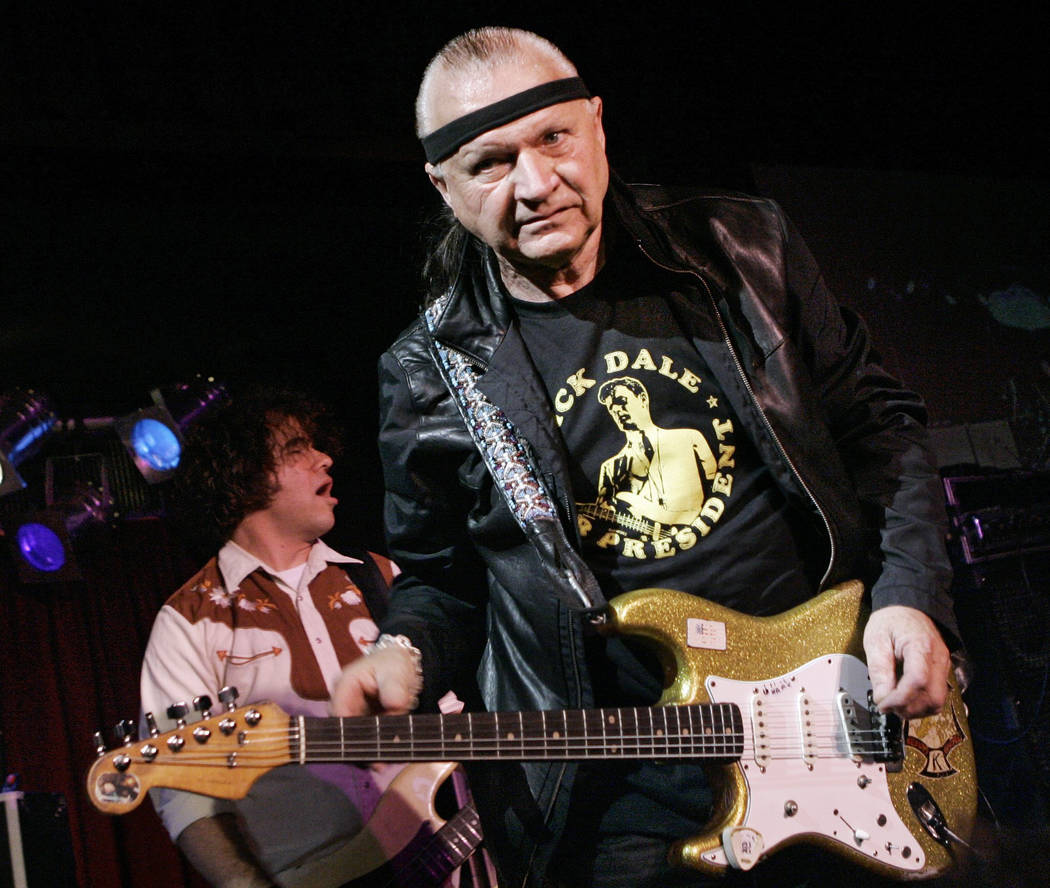 Dick Dale, known as "The King of the Surf Guitar," performs at B.B. King Blues Club in New York in May 2007. (AP Photo/Richard Drew)