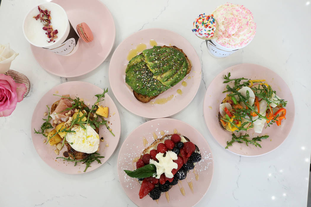 Cafe Lola in Las Vegas serves light bites in a feminine cafe. (Janna Karel Las Vegas Review-Journal)