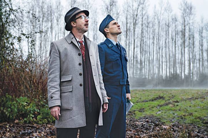 Aidan Gillen and Michael Malarkey in "Project Blue Book" (Ed Araquel/History)