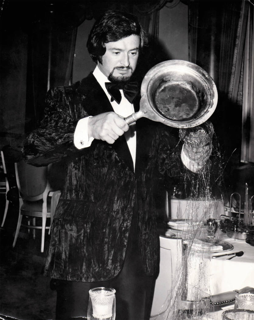Georges LaForge preparing his "Lovers Delight" dessert in an undated phoot (Diana LaForge)