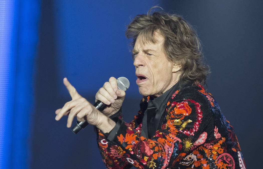 FILE - In this Oct. 22, 2017 file photo, Mick Jagger of the Rolling Stones performs during the ...