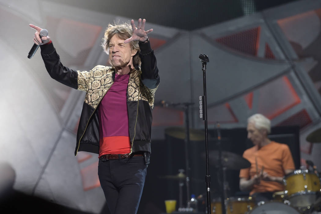 Mick Jagger of The Rolling Stones performs Saturday, Oct. 22, 2016, at T-Mobile Arena in Las Ve ...