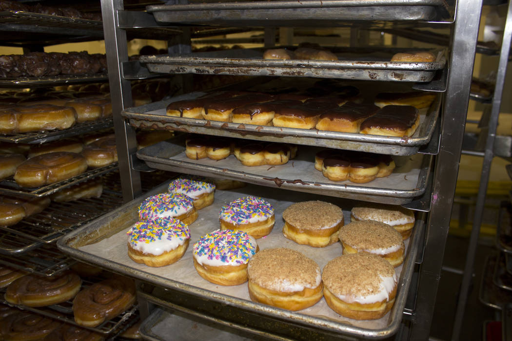 Doughnuts are shown at Carl's Donuts at 6350 Sunset Corporate Dr. in Las Vegas on Friday, July ...