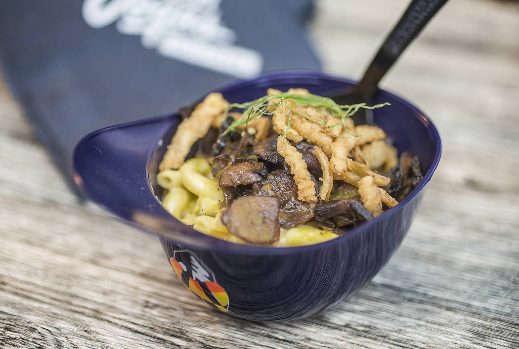 Mushroom Mac n' Cheese from The Goodwich during Aviators media day near Las Vegas Ballpark on ...
