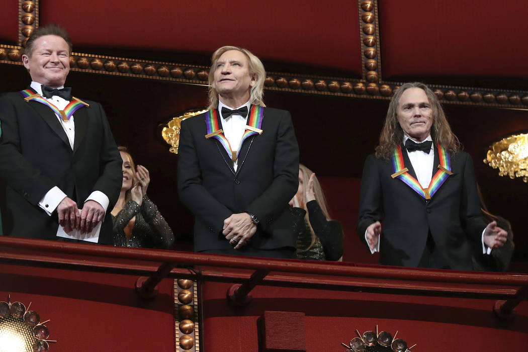 Recipients of the 2016 Kennedy Center Honor award, the members of the Eagles band, from left, D ...