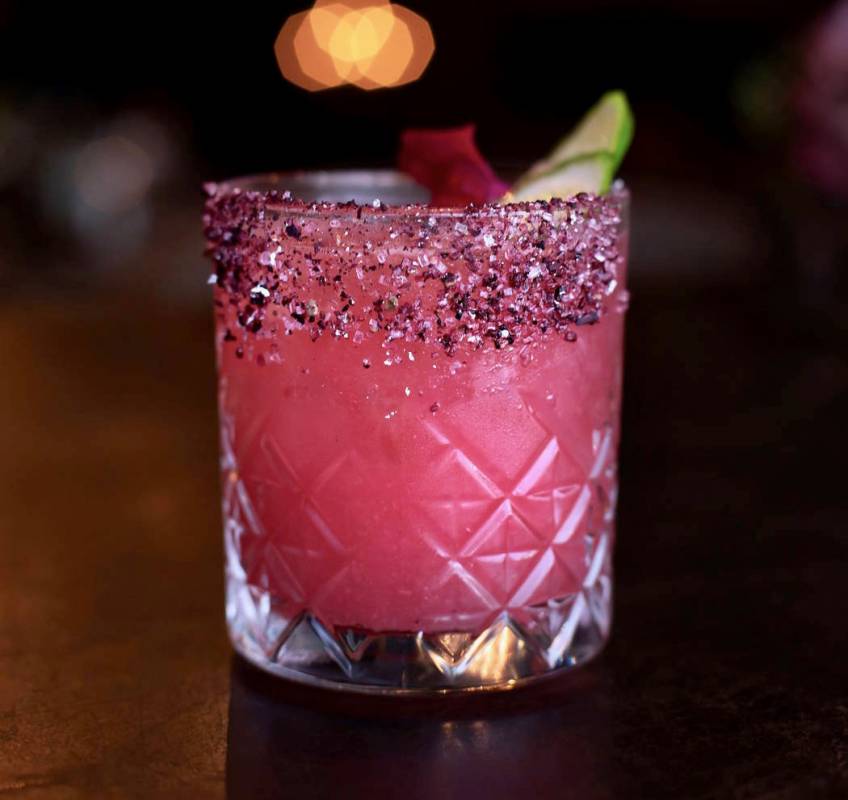 The "Vanderpink Margarita" cocktail at Vanderpump Cocktail Garden at Caesars Palace. (Caesars E ...