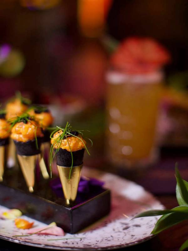 Salmon Tacos at Vanderpump Cocktail Garden at Caesars Palace. (Caesars Entertainment)