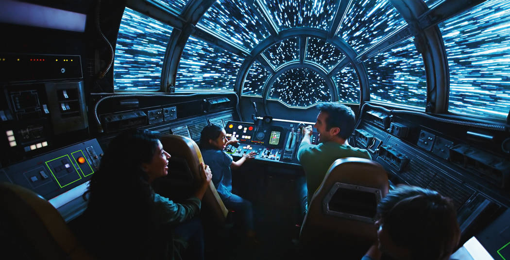 Inside Millennium Falcon: Smugglers Run, Disney guests will take the controls in one of three u ...