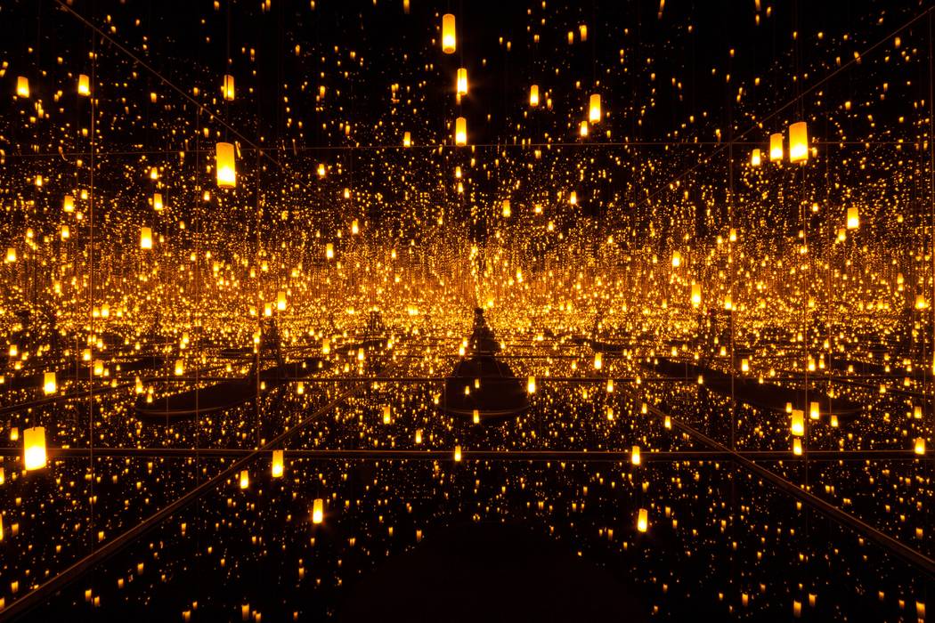 Yayoi Kusama, Aftermath of Obliteration of Eternity, 2009, Wood, mirror, plastic, acrylic, LED ...