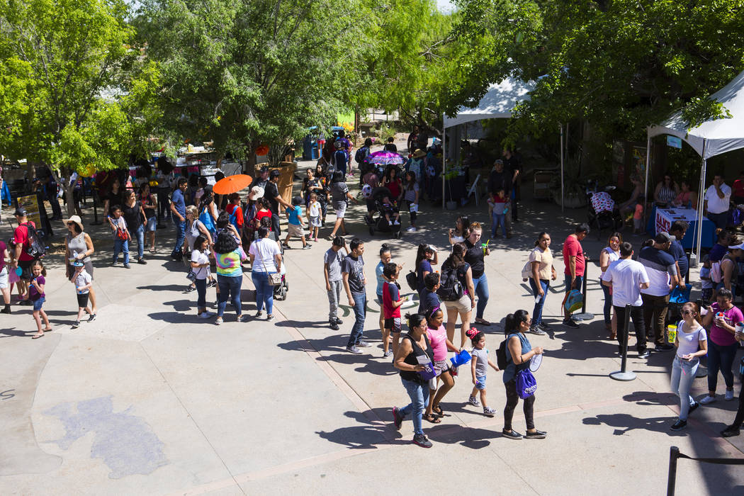 Attendees check out different vendors during the 10th annual Dia del Nino event at the Springs ...