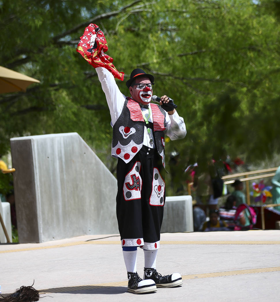 Chirolito the clown performs during the 10th annual Dia del Nino event at the Springs Preserve ...