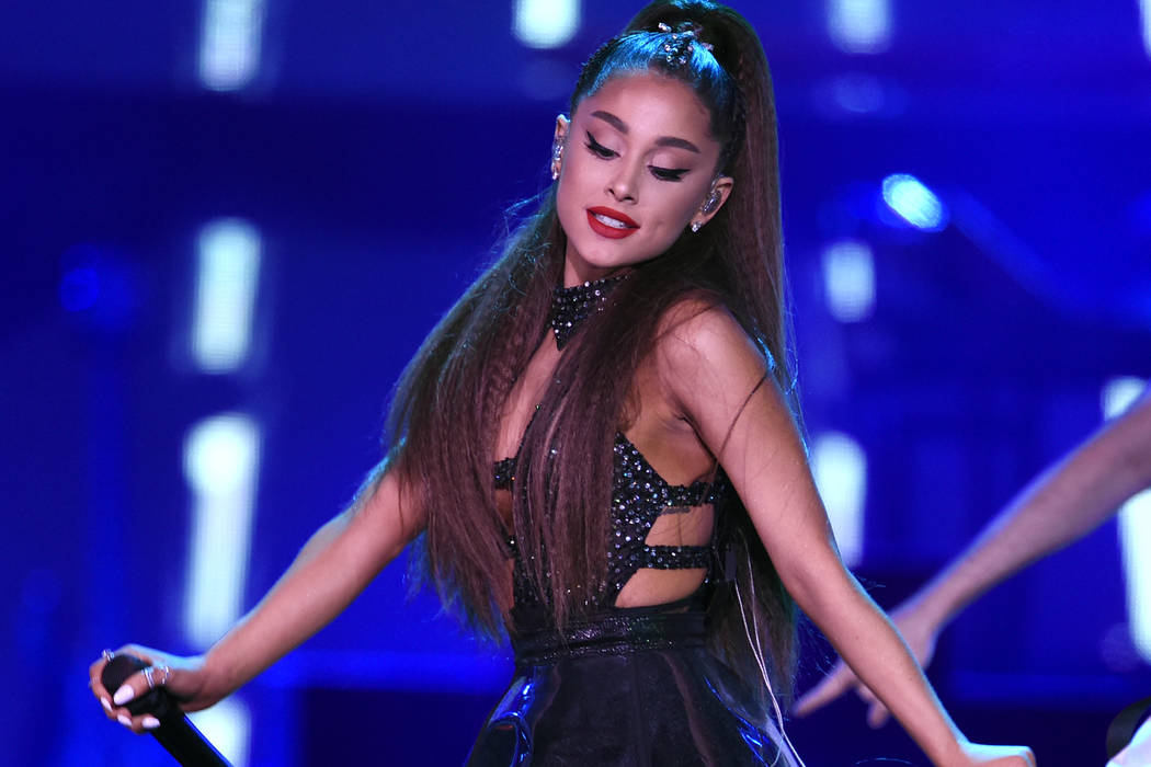 Ariana Grande performs at Wango Tango at Banc of California Stadium on Saturday, June 2, 2018, ...