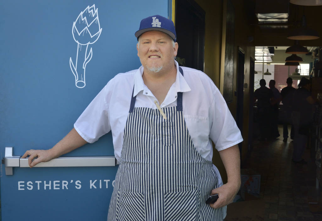 Chef James Trees of Esther’s Kitchen is shown outside of his restaurant at 1130 S. Casino Cen ...