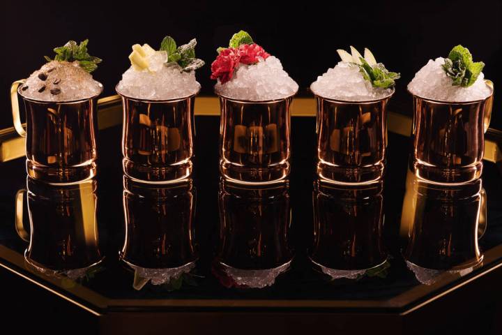 Electra Cocktail Club's secret julep menu, from left, Early to Rise, Colonial, Banco de Mexico, ...