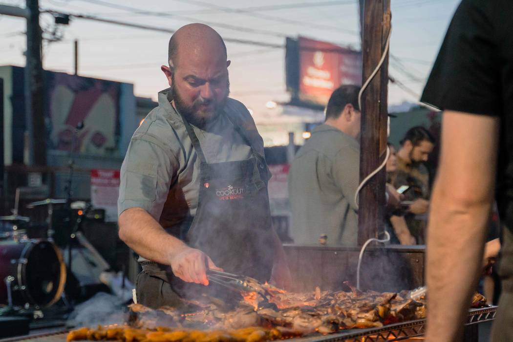 Justin Kingsley Hall was among the chefs at Vegas Unstripped Saturday night in the Arts Distric ...