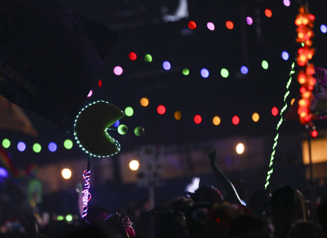 A Pac-Man totem is seen during the first day of the Electric Daisy Carnival at the Las Vegas Mo ...