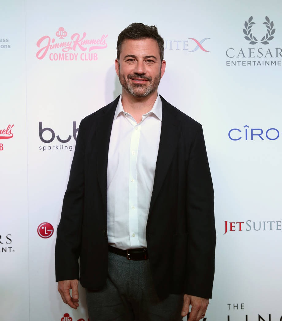 Emmy Award-winning TV host, Jimmy Kimmel, arrives on the red carpet at his comedy club during t ...