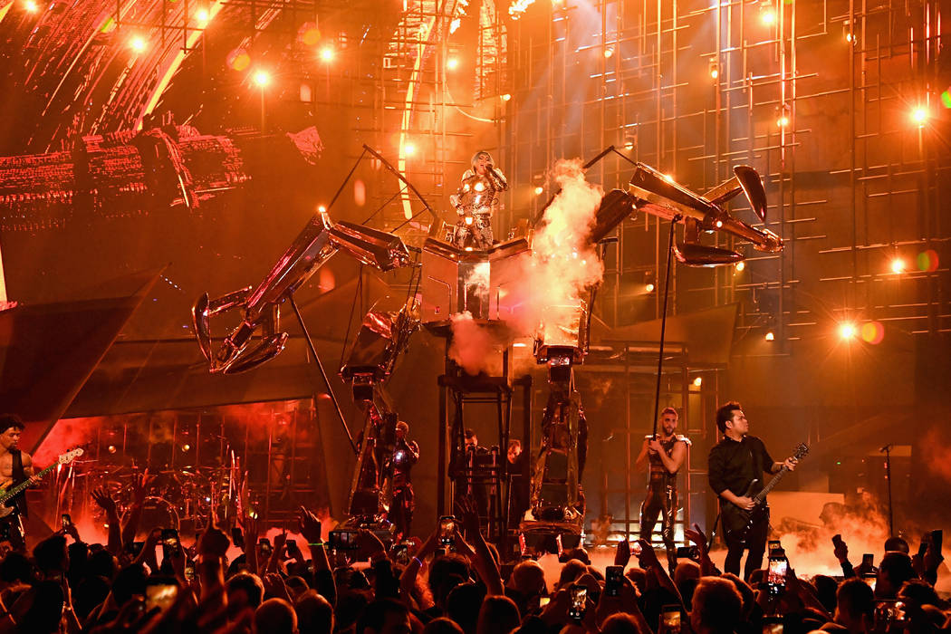 LAS VEGAS, NV - DECEMBER 28: (EXCLUSIVE COVERAGE) Lady Gaga performs during her 'ENIGMA' resid ...