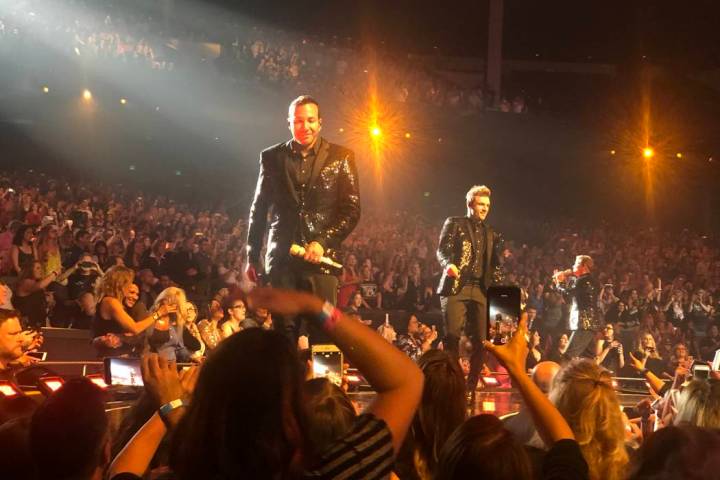The Backstreet Boys' are shown at their final "Larger Than Life" residency show at Zappos Theat ...