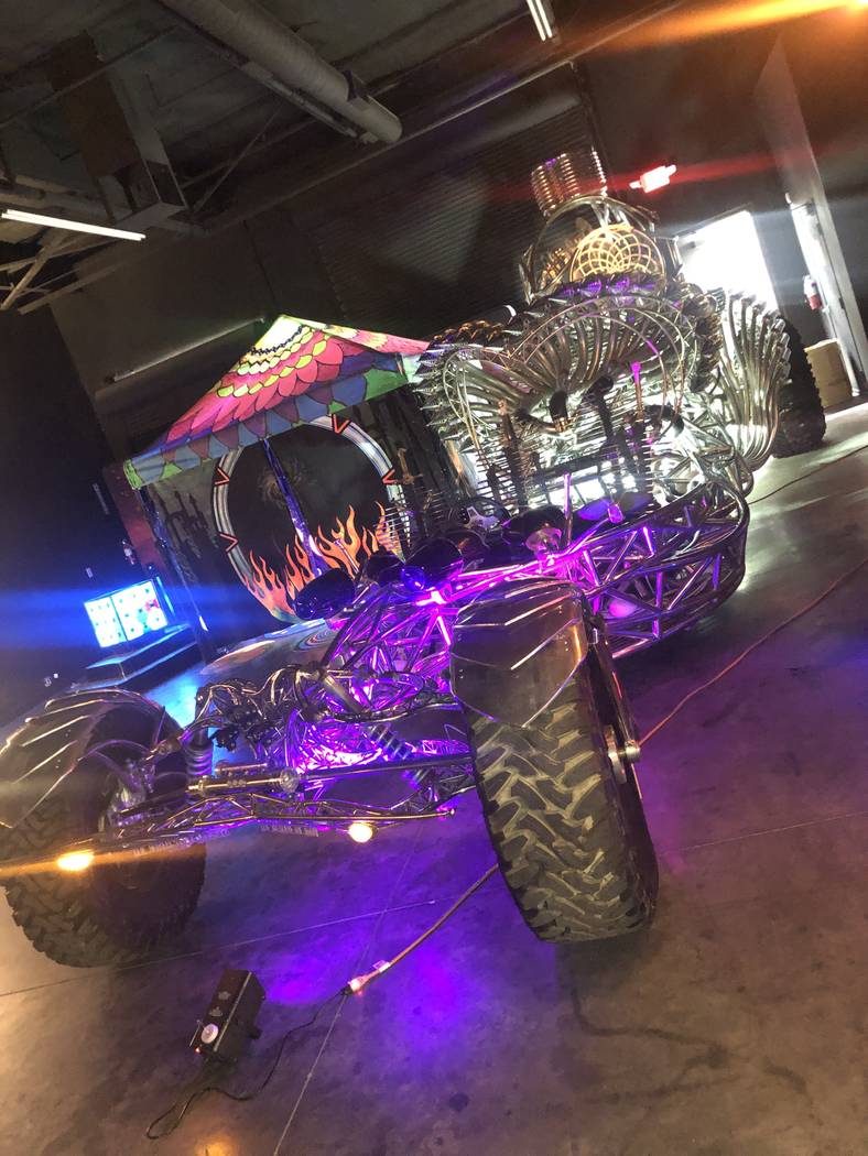Las Vegas artist Henry Chang’s Mister Fusion, one of Chang’s skeletal steel cars that have ...