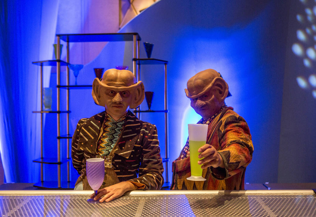Alex Kyle, left, and Eric Cajuat, dressed as Ferengi, during the Official Star Trek Convention ...