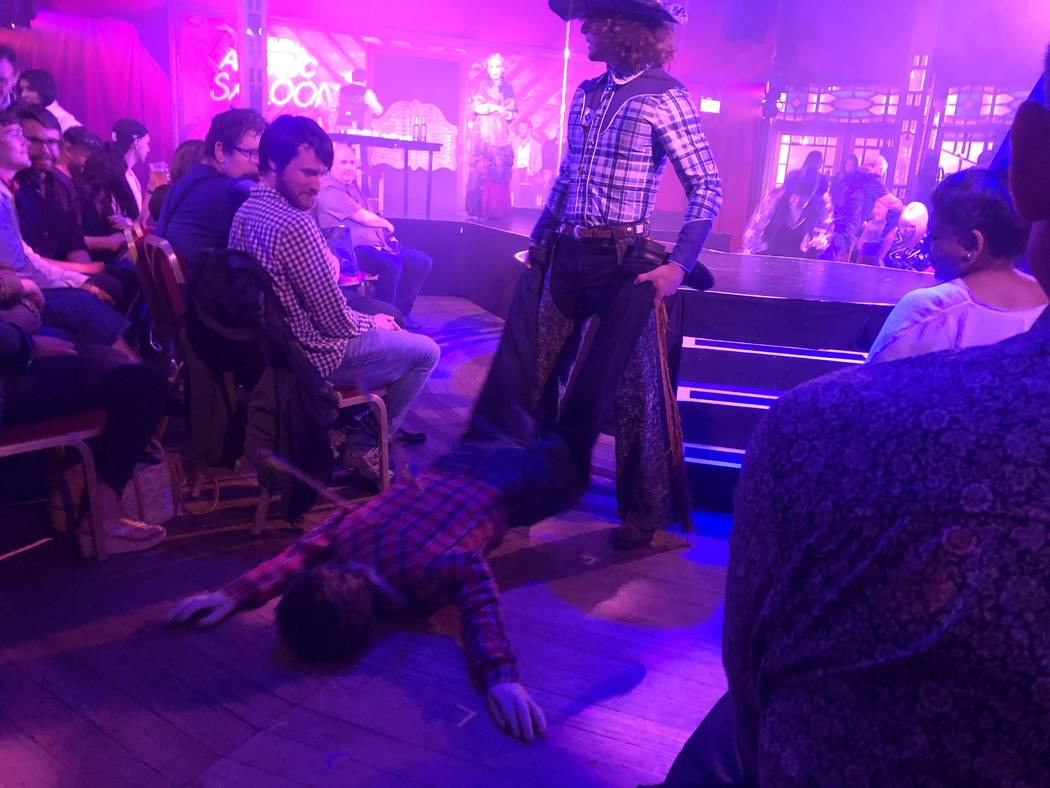 A scene from "Atomic Saloon Show" at Edinburgh Festival Fringe on Aug. 6, 2019. (John Katsilome ...
