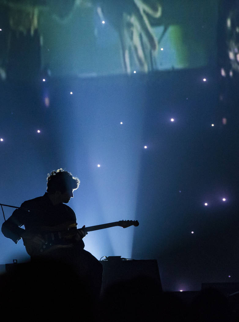 Alex Scally, of Beach House, performs at the Mandalay Bay Events Center during the Psycho Las V ...