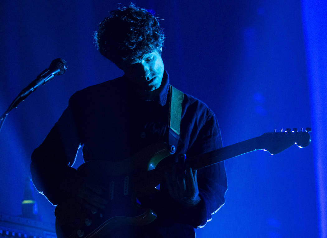 Alex Scally, of Beach House, performs at the Mandalay Bay Events Center during the Psycho Las V ...