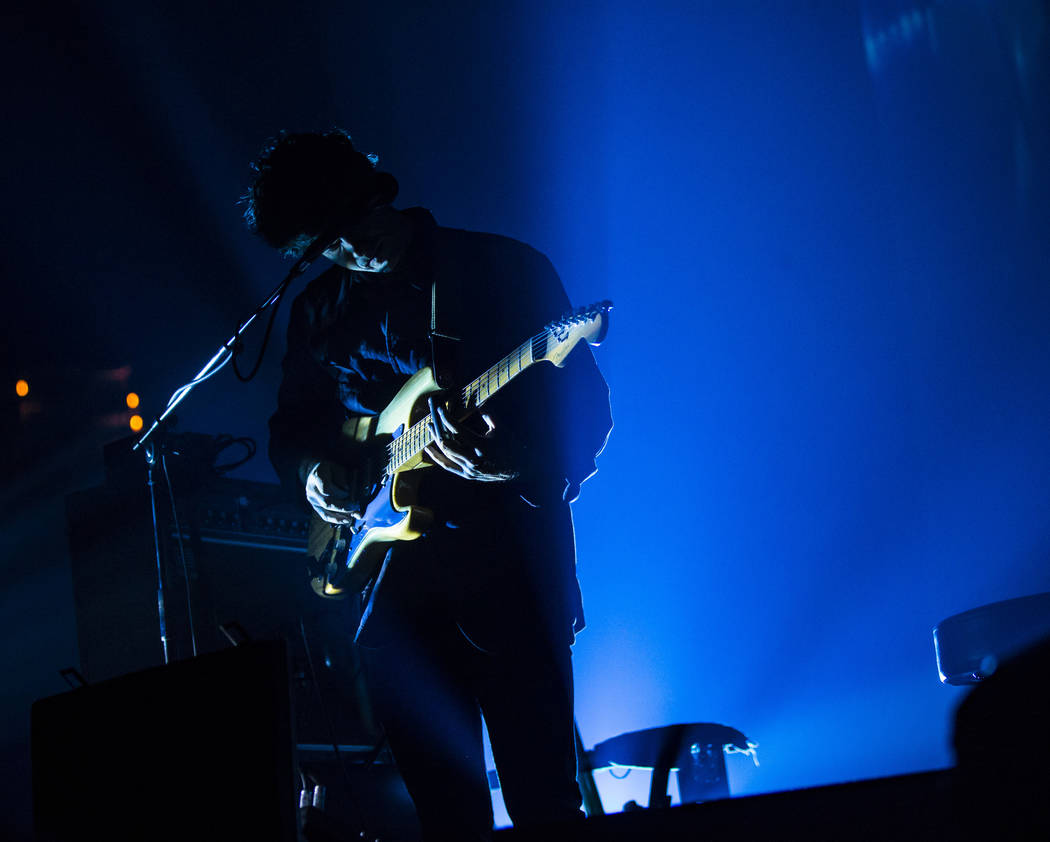 Alex Scally, of Beach House, performs at the Mandalay Bay Events Center during the Psycho Las V ...