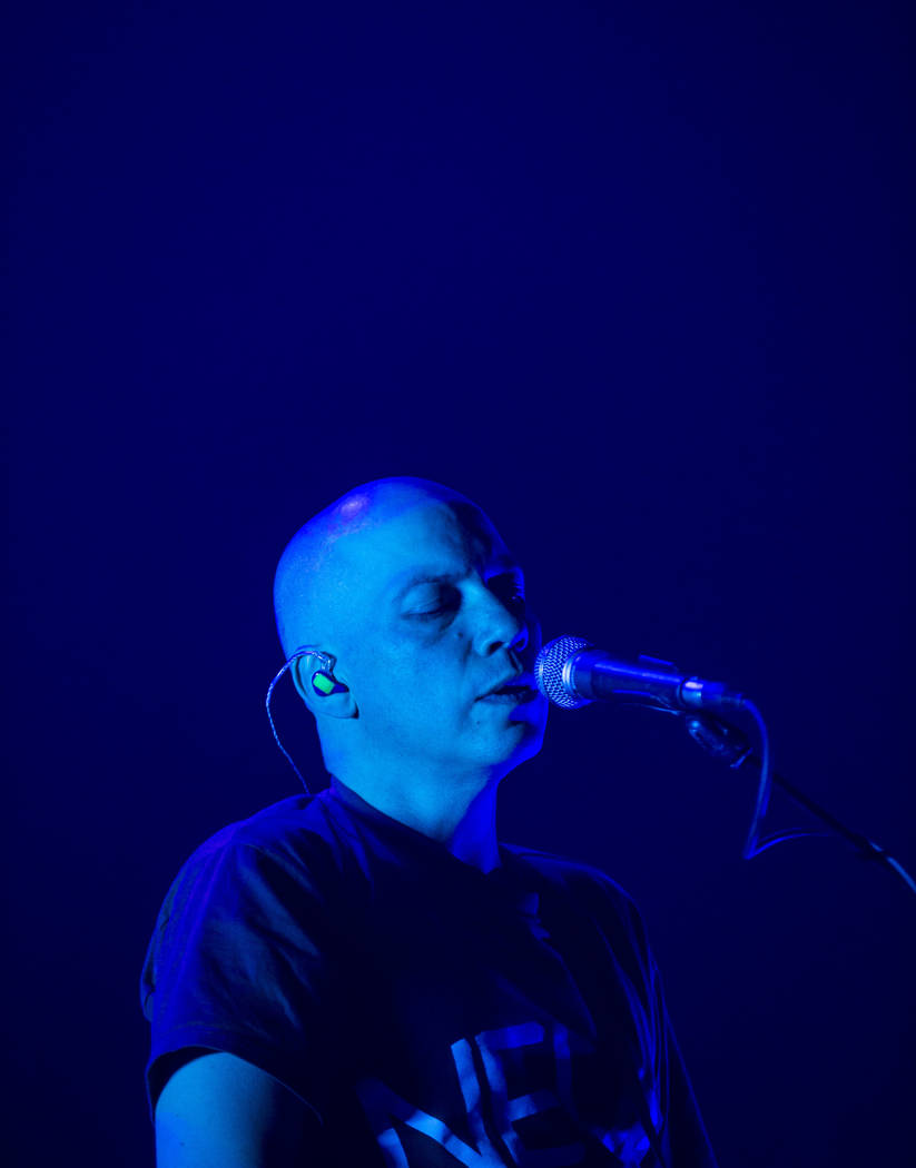 Stuart Braithwaite, of Mogwai, performs at the Mandalay Bay Events Center during the Psycho Las ...