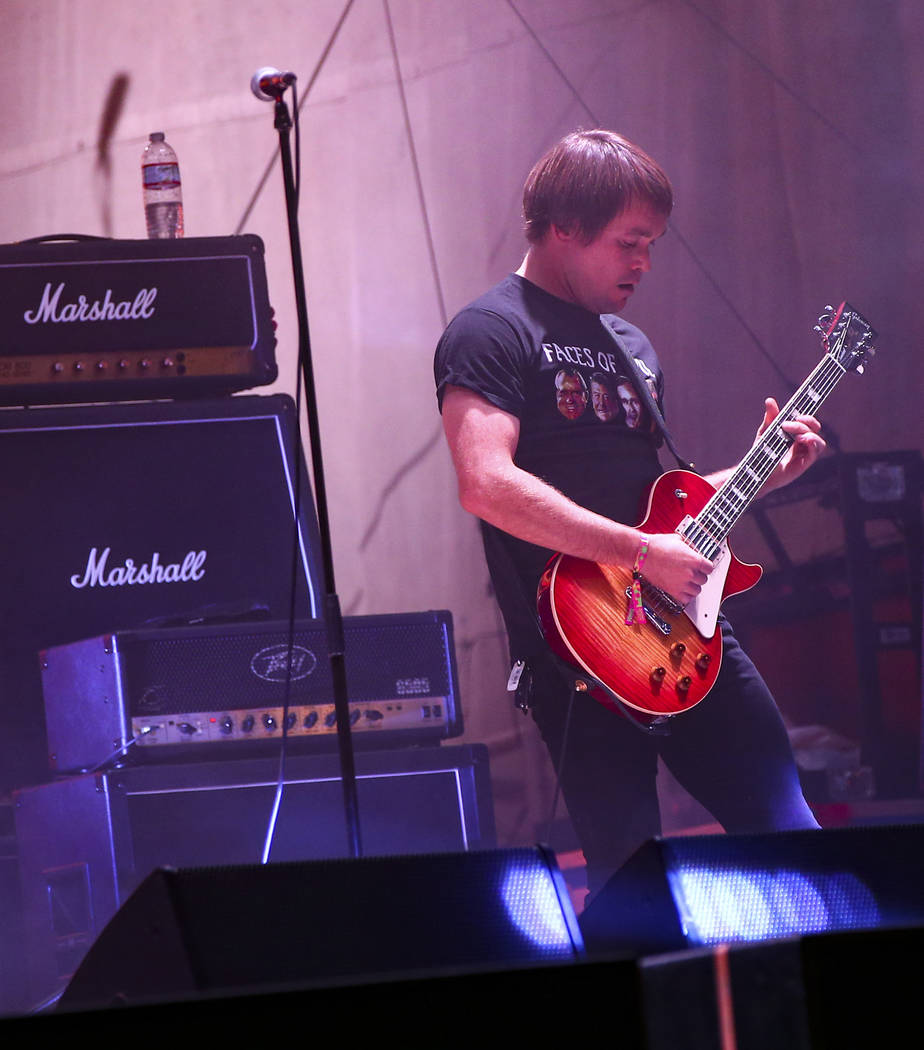 Kerry McCoy, of Deafheaven, performs at the beach stage during the Psycho Las Vegas music fest ...
