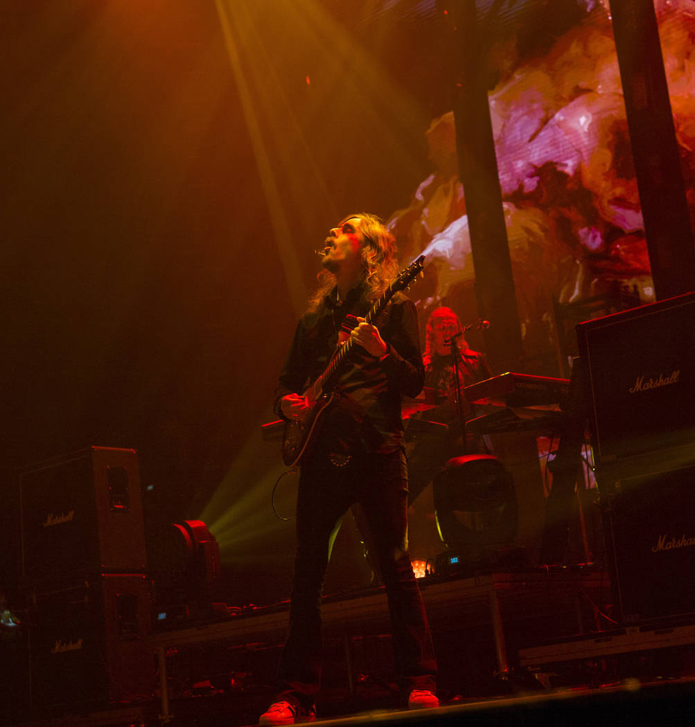 Mikael Akerfeldt, of Opeth, performs at the Mandalay Bay Events Center during the Psycho Las Ve ...