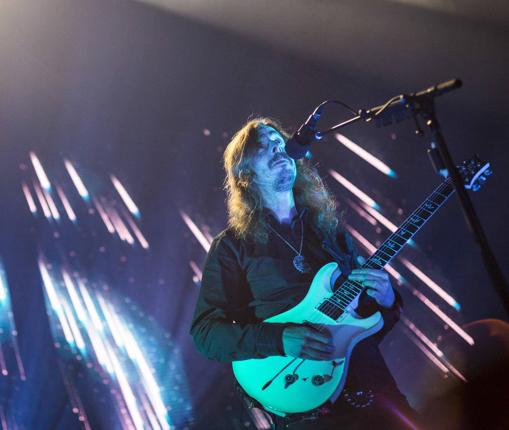 Mikael Akerfeldt, of Opeth, performs at the Mandalay Bay Events Center during the Psycho Las Ve ...