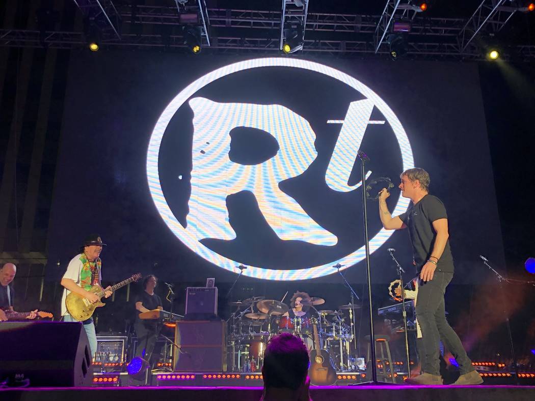 Carlos Santana and Rob Thomas perform at Bite of Las Vegas at Downtown Las Vegas Events Center ...