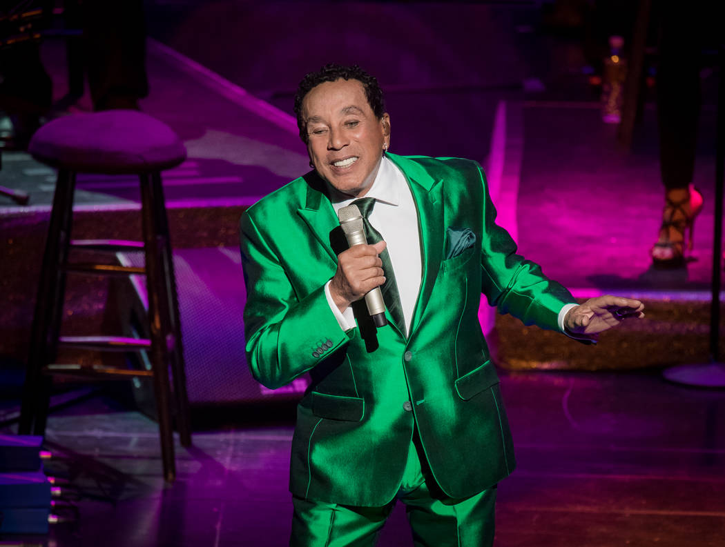 Smokey Robinson makes his Wynn Las Vegas debut with at Encore Theater on Feb. 27, 2019. (Erik K ...