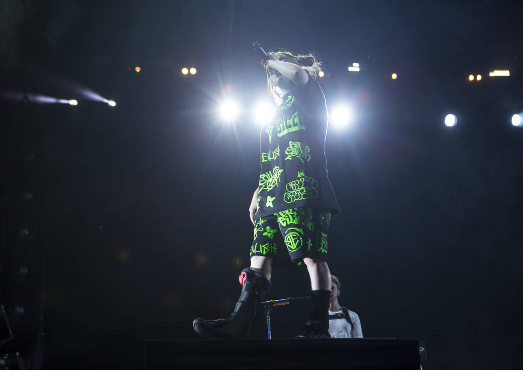 Billie Eilish performs at the downtown stage during the first day of the Life is Beautiful fest ...