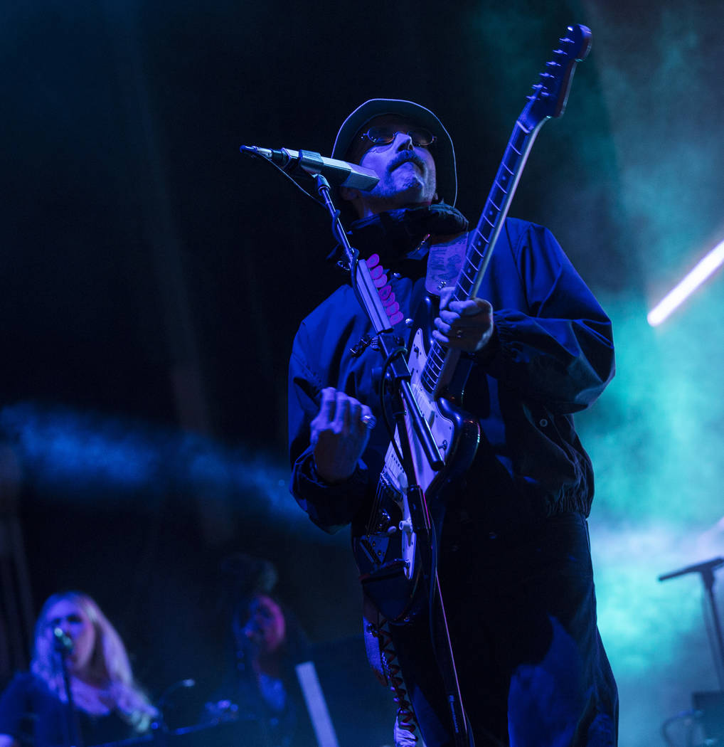 John Gourley, of Portugal. The Man, performs at the Bacardi stage during the first day of the L ...