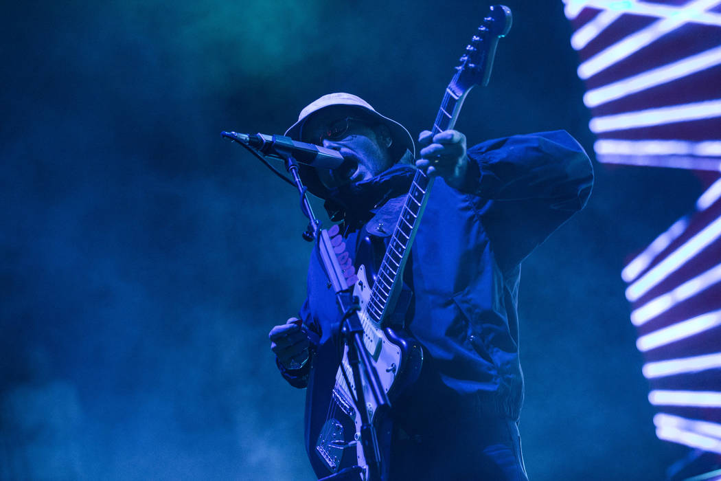 John Gourley, of Portugal. The Man, performs at the Bacardi stage during the first day of the L ...