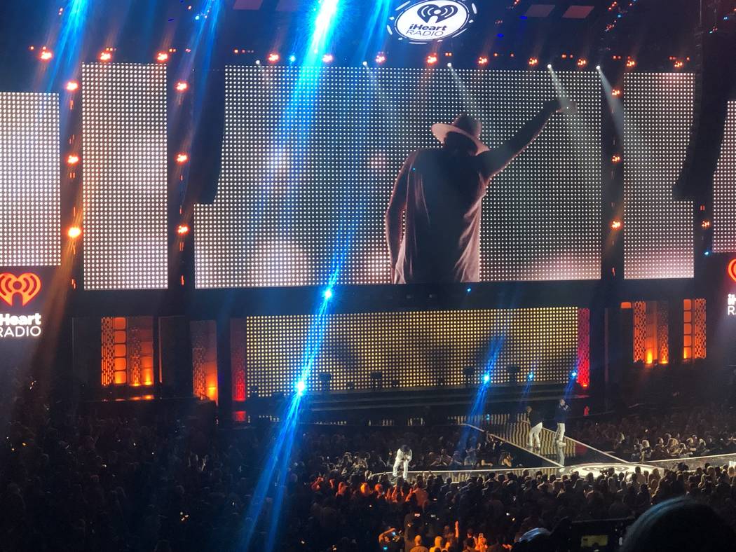 The Backstreet Boys perform at iHeartRadio Music Festival on Friday, Sept. 20, 2019. (John Kats ...