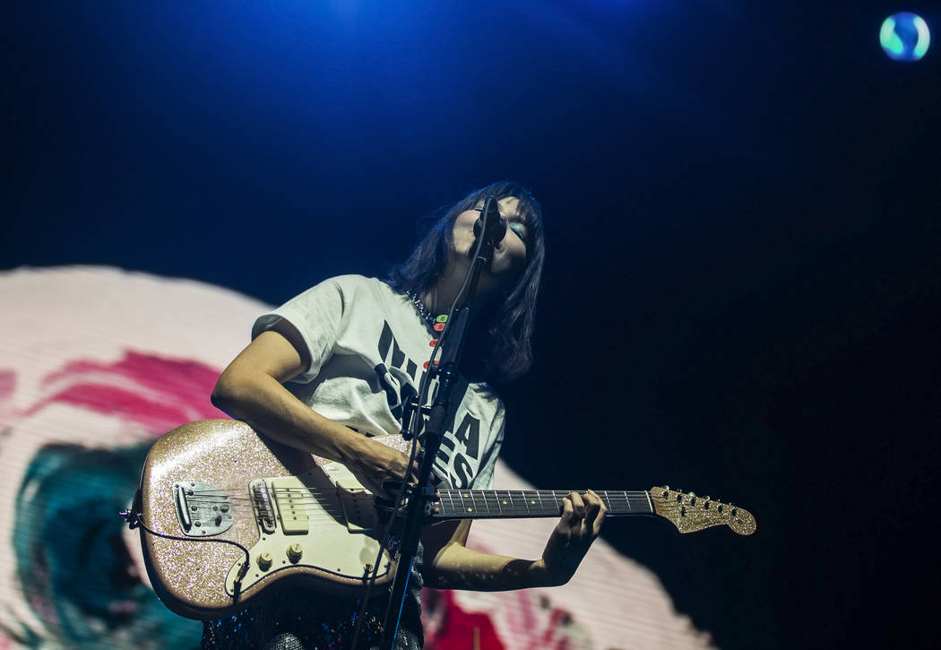 Of Monsters and Men perform on the Downtown Stage during the second day of Life is Beautiful on ...