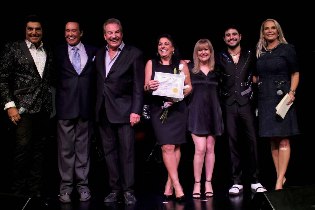 Vinny Adinolfi, Wayne Newton, producer Alan Glist, Carol Adinolfi, Kathi Glist, Vin A. Adinolfi ...