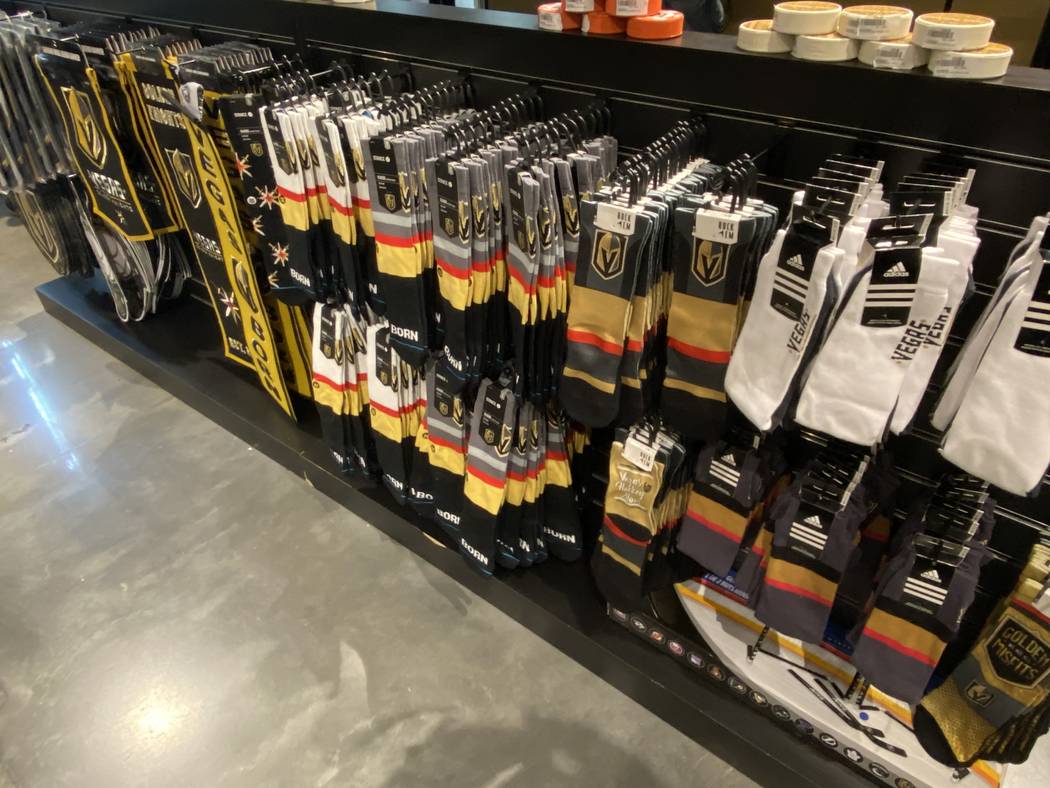Socks! On sale at The Armory at T-Mobile Arena on Wednesday, Oct. 2, 2019. (John Katsilometes/L ...