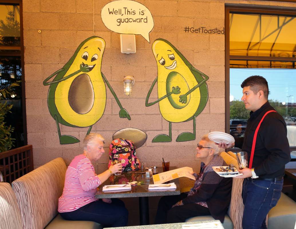 Patrons eat at Toasted Gastrobrunch at 9516 W. Flamingo Road on Thursday, Oct. 3, 2019, in Las ...