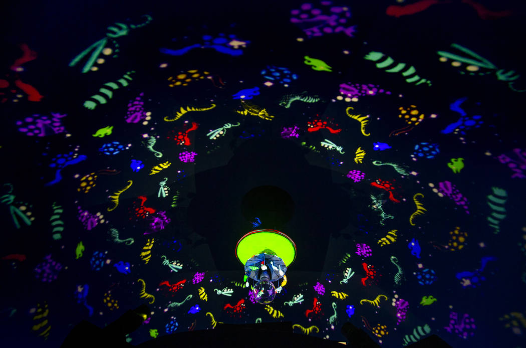 Art piece "Carousel" by Tim Burton in his Lost Vegas art exhibition at the Neon Museum on Monda ...