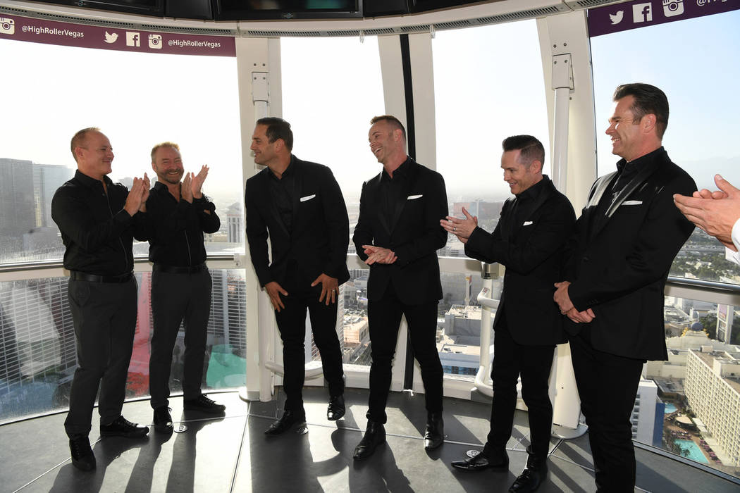 Michael Caprio and Randy Slovacek are shown with Human Nature, from left, Toby Allen, Andrew Ti ...