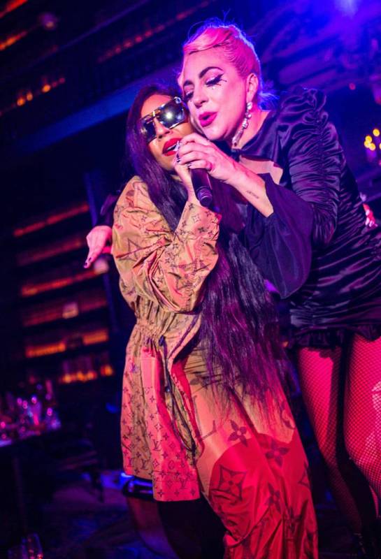 Ashanti and Lady Gaga perform at Brian Newman's "After Dark" show at NoMad Restaurant on Saturd ...