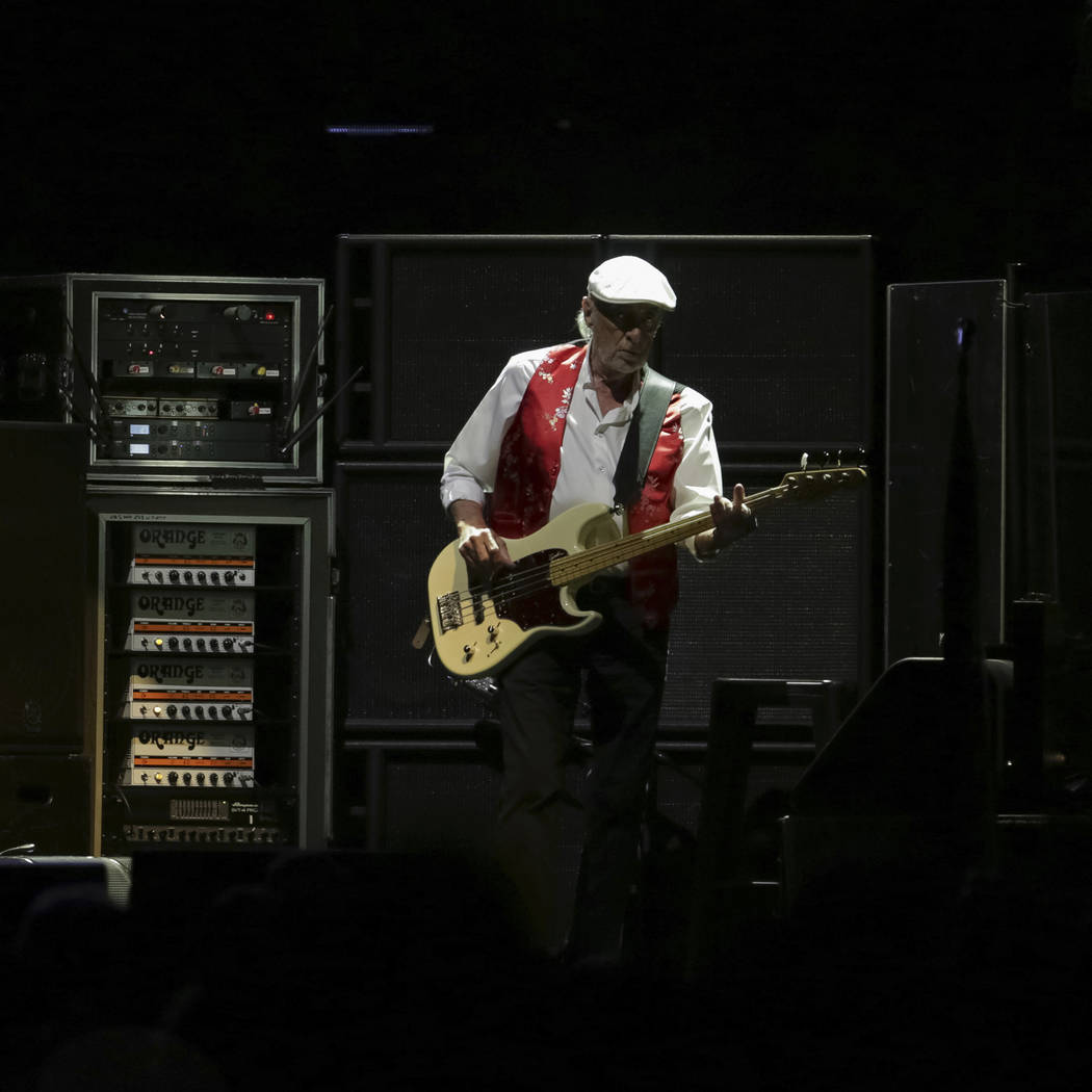 Bassist John McVie performs onstage with Fleetwood Mac at the Capital One Arena on Tuesday, Mar ...